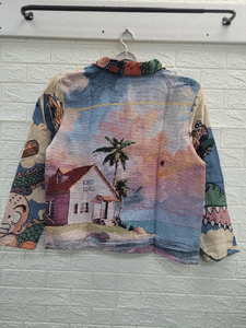 Chaqueta de algodón de estambre suelta Vintage de primavera para hombre Diseño de tapiz transpirable con logotipo personalizado - Product Image 2