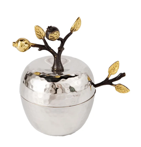 Casserole de service traditionnelle de style golfe en métal avec poignée de branche dorée pour la décoration de table de mariage et de salle à manger - Product Image 2