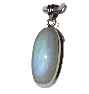 Collier pendentif goutte en pierre de lune naturelle, monture en argent sterling, style bohème moderne, cristal de guérison unisexe, certifié par une tierce partie - Product Image 4