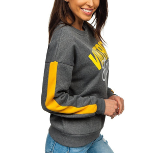 Jersey holgado de algodón para mujer al por mayor, ropa de uso diario para otoño e invierno, sudadera de cuello redondo con diseño estampado para mujer - Product Image 3