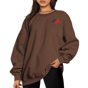 Venta caliente al por mayor de moda popular totalmente personalizado cuello redondo de algodón hecho liso color sólido mujeres sudadera - Product Image 1