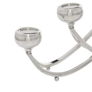 Soporte de vela de acero inoxidable 5 luces con acabado plateado Diseño vintage Accesorios de iluminación Decoración interior Portavelas - Product Image 2