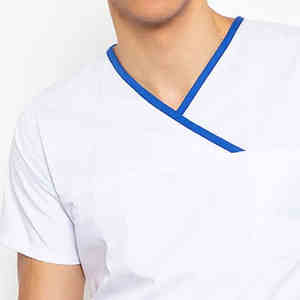 2 Conjuntos de Uniformes Médicos Unisex Cómodos, Cuello en V, Manga Corta, Pantalones con Cintura Elástica, Transpirables, de Poliéster Tejido - Product Image 6