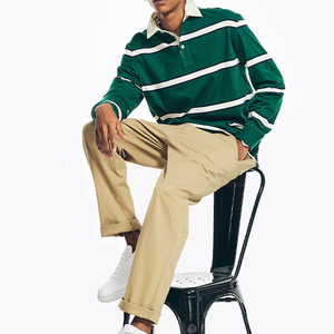 Maillots de rugby de polo pour hommes de haute qualité dernier style surdimensionné à manches longues maillots de rugby respirants en coton personnalisés pour hommes - Product Image 3