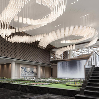 Lustres en acrylique LED de conception d'art moderne pour restaurant, centre commercial, hôtel 5 étoiles, luminaires suspendus