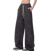 Moda geniş bacak kadife kargo pantolon kontrast İpli bel cepler pamuk ter pantolon erkek casual baggy alevlendi pantolon