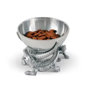 Bol artisanal en métal de qualité supérieure, élégant, accessoire de décoration pour la salle à manger, accessoires de mariage, Zahid Exports, fête, plaqué - Product Image 4