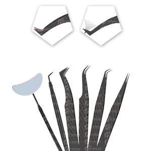 Professional Quality Stainless Steel <b>Eyelash</b> Extension Tweezers 0.03mm Sharp Fine Fiber Tips Lash Grip <b>Fan</b> Pickup Isolation - Product Image 1