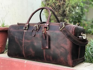 Mother's Day Sale Large Vintage Style Genuine <b>Leather</b> Travel Duffle <b>Bag</b> <b>Weekender</b> Handbag for <b>Men</b> Women Fashionable Candy Gift - Product Image 3