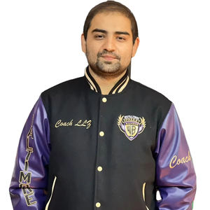 Veste universitaire OEM, support de logo personnalisé avec broderie noire jais brillante, excellent prix pour l'extérieur, blouson d'aviateur lourd au design nouveau - Product Image 1