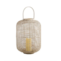 Lanterne suspendue en bambou et rotin faite à la main, porte-bougie en osier naturel tissé, décoration pour la maison et le jardin, lanterne suspendue en vente