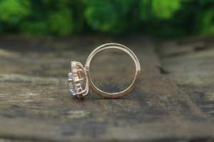 14K oro corte laboratorio crecido diamante Marquesa racimo anillo de compromiso diseño único joyería fina para fiesta boda aniversario regalo - Product Image 6