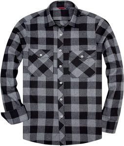 Camisa de franela clásica de moda para hombre, 100% algodón, diseño sólido antiarrugas, manga larga, botón superior, primavera personalizable - Product Image 6