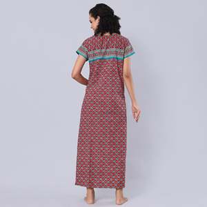 Evolove Women's Super Soft Comfortable Viscose Liva Maxi Night Gown Buttoned <b>Long</b> Nighty Dress with Pocket for Home Use - Product Image 1