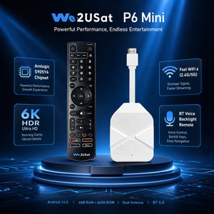 We2USat P6 Mini <b>Android</b> 14 TV Stick 4GB 64GB S905Y4 Quad Core 5G WiFi6 BT5.0 6K Smart TV Dongle Compare To Vseebox US TV Stick - Product Image 1