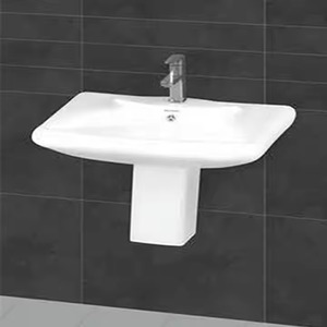 Cheap Price Wash Basin with Half Pedestal Lavabo Sink <b>Stand</b> - Ceramic Bathroom Sanitary Ware Products From India - Product Image 6
