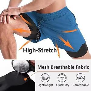 Short de bain léger et respirant pour hommes | Séchage rapide 100% coton avec cordon de serrage confortable vêtements de plage d'été - Product Image 4