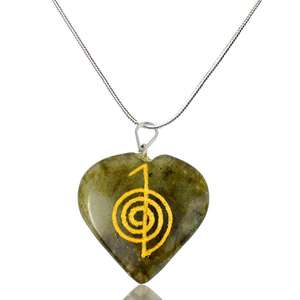 Pendentif pierre Labradorite coeur cho ku rei pendentif collier en cristal pierre naturelle guérison charme agate collier pierres précieuses emf - Product Image 3