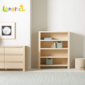 Armadio per Bambini in Legno Massello con 4 Ripiani, Unità di Stoccaggio Giocattoli <span class=keywords><strong>Montessori</strong></span>, Organizzatore per Asilo, Scuola Materna, Camera da Letto e Aula - Product Image 2