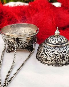 Brûle-encens de style royal finition argentée, élégant pour la maison, le temple, le bureau, les cadeaux, les événements et l'usage décoratif en provenance d'Inde - Product Image 5
