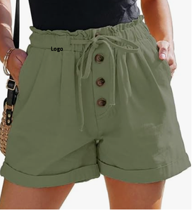 2024 Shorts d'été pour femmes décontracté cordon de serrage confortable avec taille élastique et poches taille moyenne coupe régulière pour la plage légère - Product Image 5