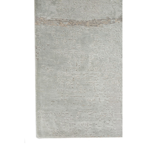 Alfombra Entropy Gris y Negra Anudada a Mano de Lana y Seda de Bambú, Rectangular de 9x12, para Sala de Estar, Pasillo, Patrón Abstracto -AKWB-3582 - Product Image 4