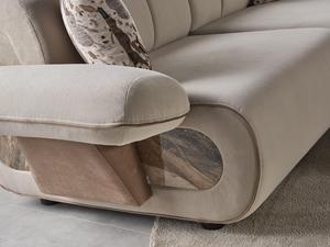 Set <span class=keywords><strong>di</strong></span> Divani in Tessuto <span class=keywords><strong>di</strong></span> Lusso Moderno, Arredamento Contemporaneo per Soggiorno, <span class=keywords><strong>Divano</strong></span> Curvo Trapuntato a 3 Posti - Product Image 4