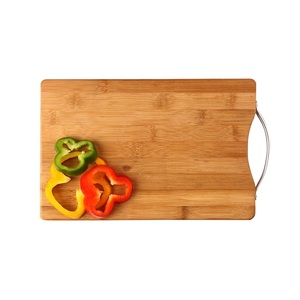 Bandeja de madera para servir alimentos hecha a mano de primera calidad con asas hechas de madera de acacia para uso en el hogar y el restaurante Chop Block - Product Image 2