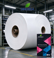 Papier Copie Sinosea A4 en Pâte de Bois, Rouleau/Jeu Jumbo, 70 75 80 g/m², 500 Feuilles/Rame, 5 Rames/Boîte, Compatible Jet d'Encre, Usage Industriel