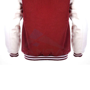 Chaqueta Universitaria Color Granate y Blanca con Forro de Viscosa Suave, Cierre de Botones a Presión y Dobladillo y Puños de Punto Acanalado - Product Image 4