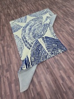 Tapis faits main modernes brodés et tuftés en coton, très vendus, 8x10, bleu beige, adaptés aux animaux domestiques, lavables, pour salon