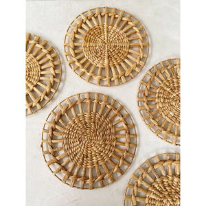 Vente en gros artisanal décoration murale suspendue bohème décoration rustique napperons de table ronds en jacinthe d'eau - Product Image 6