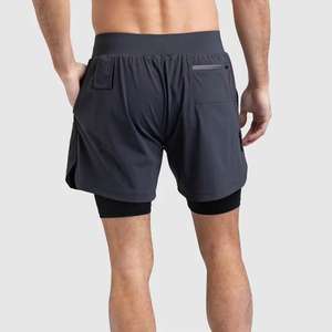 Pantalones cortos atléticos transpirables para correr Entrenamiento de secado rápido 2 en 1 Pantalones cortos de gimnasio para correr para hombres - Product Image 6