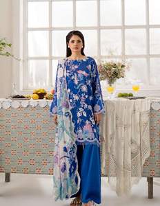 SSumaira Collection Designer Digital Lawn Outfit con bordado Chiffon Dupatta & Cambric Trouser - Product Image 6
