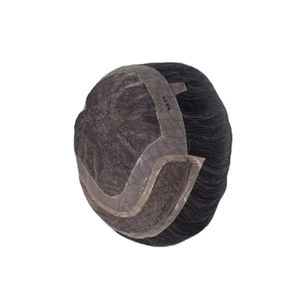 วิกผมแท้แบบโมโน ฟรอนท์ เลซ ผมจีนแท้ เกรดเวอร์จิ้น เรมี่  แบบแพทช์ ผมหยิกตรง ลอนลึก สี 1b+เทา - Product Image 1