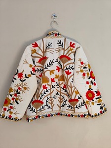 Veste en coton brodée de style chinois, col mandarin, manches longues, motif floral, grande taille, vêtements d'extérieur pour femmes, vêtements d'automne pour adultes - Product Image 2