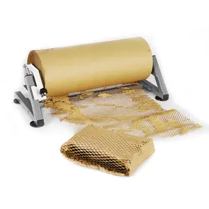 Bobine manuelle personnalisée, distributeur de rouleaux de papier kraft, machine d'emballage recyclable en nid d'abeille pour l'emballage