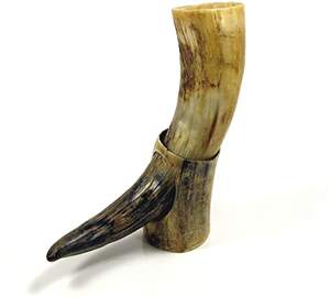 Cuerno para Beber de Cocina y Mesa, Diseño Personalizado, Cuerno Vikingo 100% Natural con Latón, Tamaño Personalizable - Product Image 4