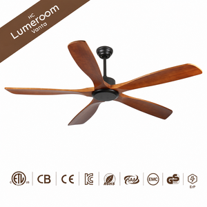 Ventilador de Techo de Madera Sólida de 60 Pulgadas, Sin Luz, Montaje con Barra, Control Remoto, Motor DC Reversible, Disponible en EE. UU. - Product Image 4