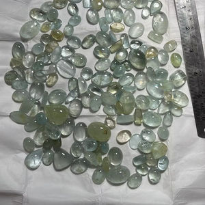 Cabujón de Aguamarina natural con forma de mezcla de piedras preciosas con cojín Marquesa corte de pera ovalada - Product Image 1