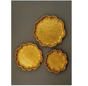Grand plateau doré en aluminium Ustensiles de cuisine de qualité supérieure Plateau fantaisie Décoration intérieure Plateau d'hôtel de service le plus vendu - Product Image 3