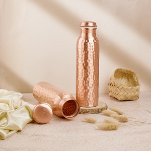 Botella de Agua Personalizada de 1000 ml, Minimalista, de Cobre Puro Martillado, Clásica, Ayurvédica, Saludable, Desintoxicante, Portátil, Multiusos, para Regalo - Product Image 2