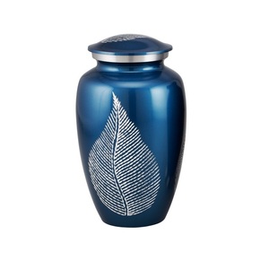 Urnes de crémation adultes en laiton de haute qualité avec émail de couleur bleue de conception de forme d'étoile jaune fini pour les cendres humaines. - Product Image 4