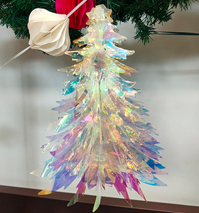 Adorno de Árbol de Navidad Iridiscente de Plástico de 33 cm, Iluminado, para Colgar en la Pared, Decoración Interior - Product Image 2