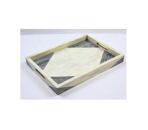 Bandeja Rectangular de MDF blanco Natural de tamaño personalizable, muebles decorativos con incrustaciones de hueso para restaurante casero para comida - Product Image 2
