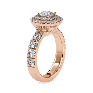 Bijoux personnalisés, fiançailles, diamant naturel, Solitaire, mariage, bague d'éternité en forme de Double Halo, ensemble de pavé d'éternité, vente en gros - Product Image 5