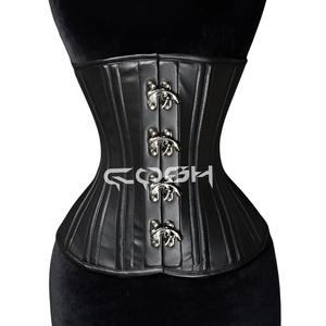 Corset sans bretelles en cuir pour tenue de club, style gothique, pour soirée, corset de maintien de la taille - Product Image 1