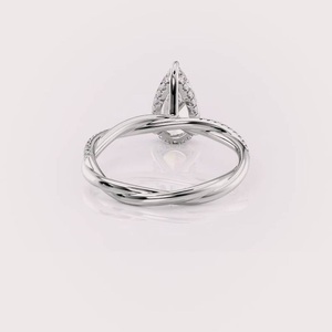 IGI Certified Lab Grown Pear Diamond <b>Ring</b> for Wedding & Engagement In Solid 925 Sterling <b>Silver</b> - Product Image 4