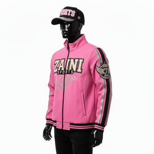 Veste Softshell Premium 300 à 320 GSM Coupe-Vent Chaude Athlétique Panneaux de Couleur Rose Broderie Personnalisée Veste Softshell pour Homme - Product Image 4