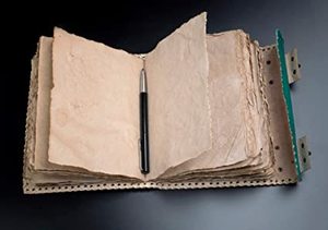 วารสารหนังสีฟ้าวินเทจนูนด้วย7ของขวัญที่ดีที่สุดหินกึ่งมีค่าสำหรับผู้หญิง-วารสารหนังทำด้วยมือสวยงาม - Product Image 3